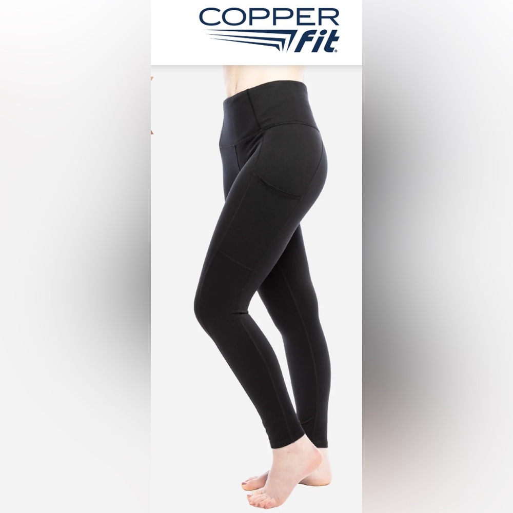Copper Fit Black High-Waisted Leggings
